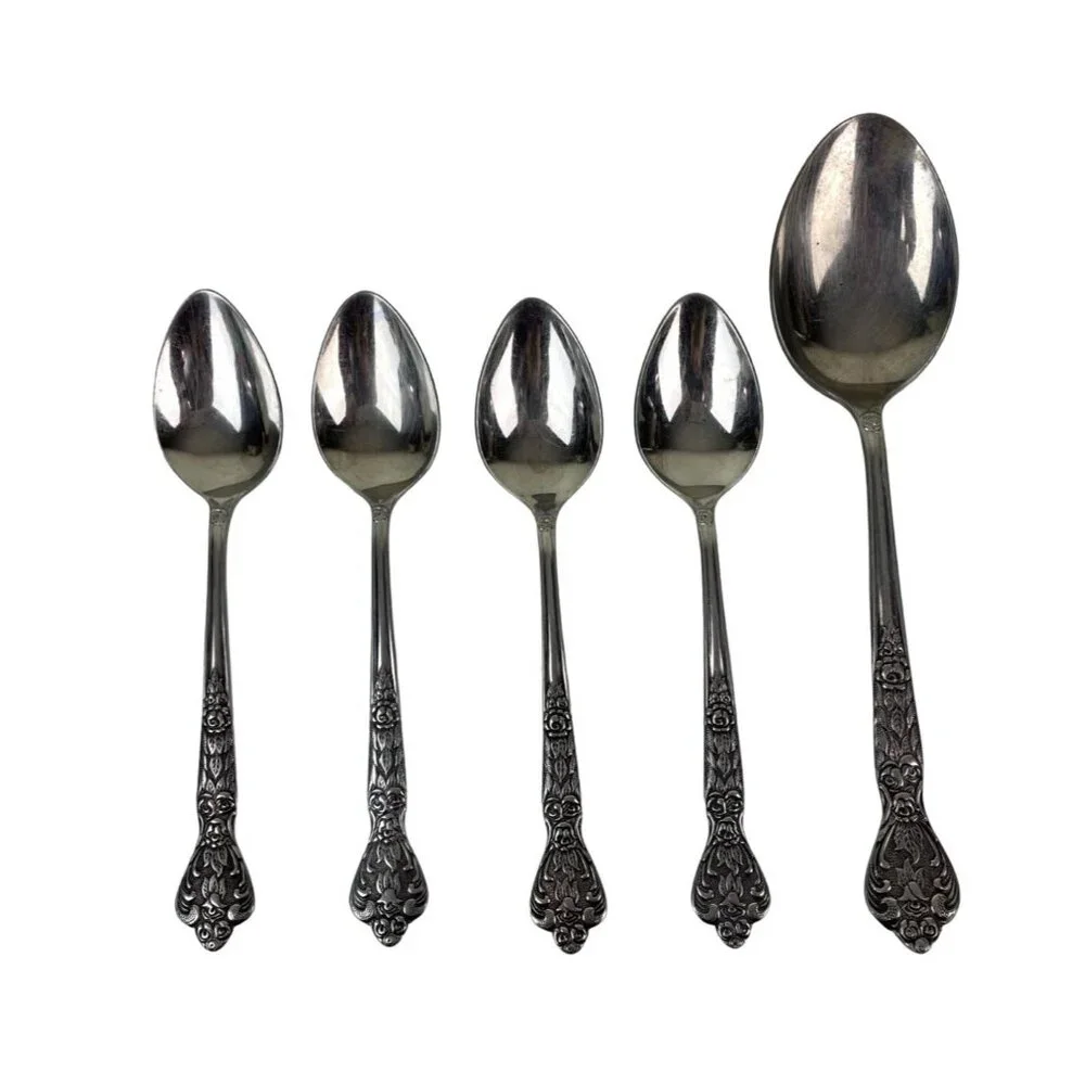 Set of 4 + 1 Serving Versailles Stainless Steel MSI Made in Japan Spoons 6.5